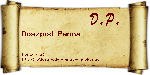 Doszpod Panna névjegykártya